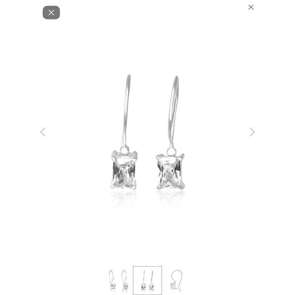 2 Ct. Sim Diamond Emerald Wire Earrings-.925 Sterling - Picture 3 of 5